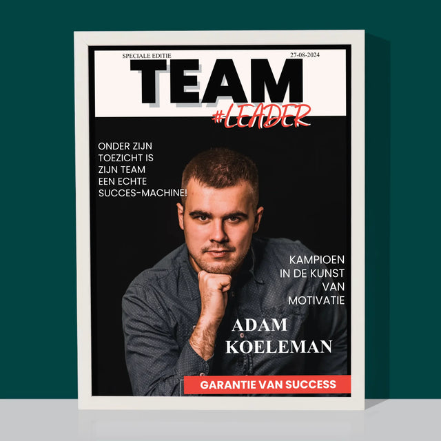 Omslag Van Tijdschrift: Team Leader - Afdruk Met Frame 30X40