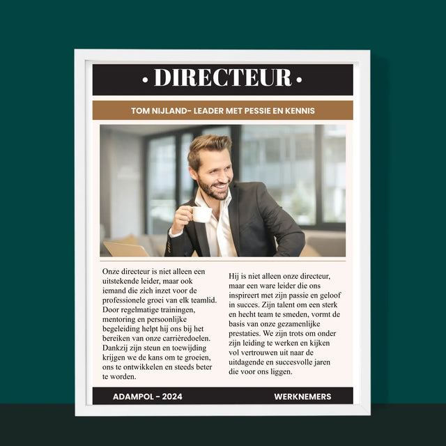 Omslag Van Tijdschrift: Directeur - Afdruk Met Frame 30X40