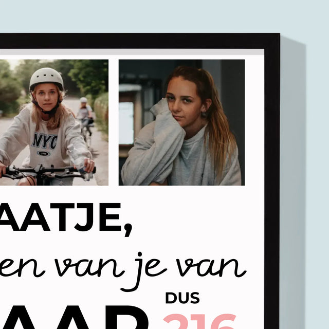 Fotocollage: We Houden Al 18 Jaar Van Je - Afdruk Met Frame 30X40