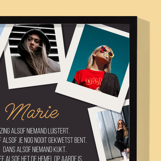 Fotocollage: Verjaardagswensen - Afdruk Met Frame 30X40