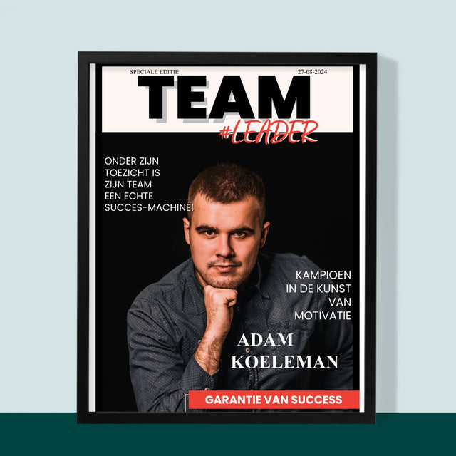 Omslag Van Tijdschrift: Team Leader - Afdruk Met Frame 30X40