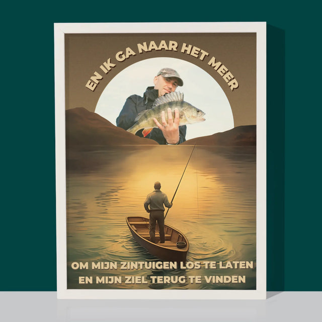 Foto En Handtekening: En Ik Ga Naar Het Meer - Afdruk Met Frame 30X40