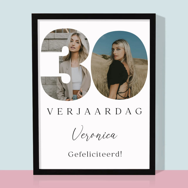 Woord Van Foto'S: 30E Verjaardag Handtekening - Afdruk Met Frame 30X40