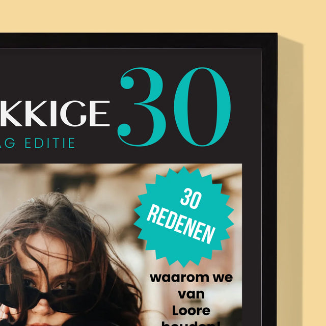 Omslag Van Tijdschrift: Gelukkige 30 - Afdruk Met Frame 30X40