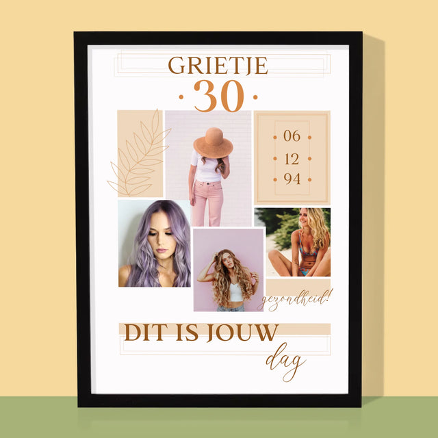 Fotocollage: Dit Is Jouw Dag - Afdruk Met Frame 30X40