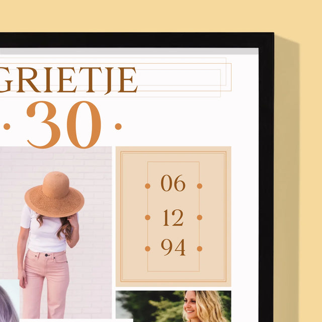 Fotocollage: Dit Is Jouw Dag - Afdruk Met Frame 30X40