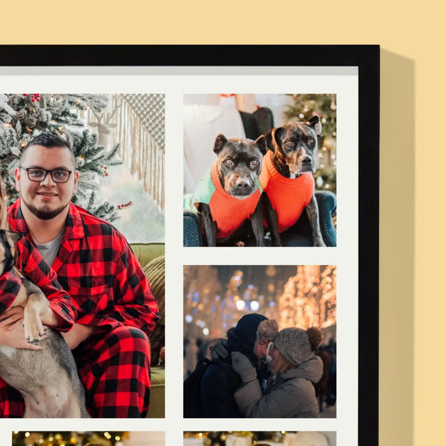 Fotocollage: Fijne Feestdagen - Afdruk Met Frame 30X40