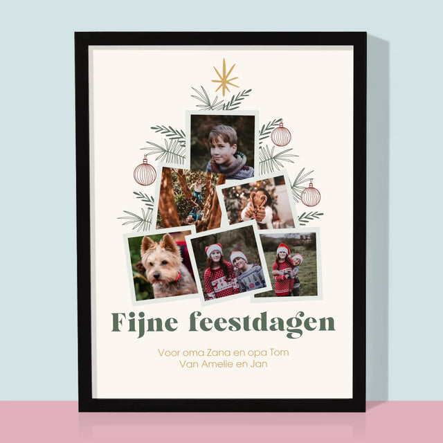 Fotocollage: Kerstboom - Afdruk Met Frame 30X40