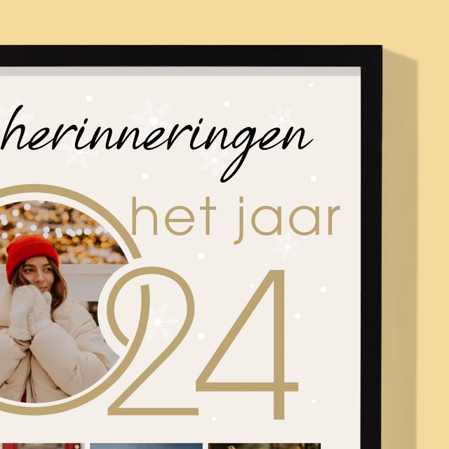 Fotocollage: Onze Herinneringen Van Het Jaar - Afdruk Met Frame 30X40
