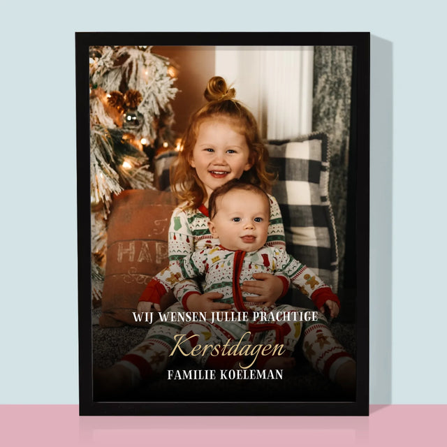Foto En Handtekening: Prettige Feestdagen - Afdruk Met Frame 30X40