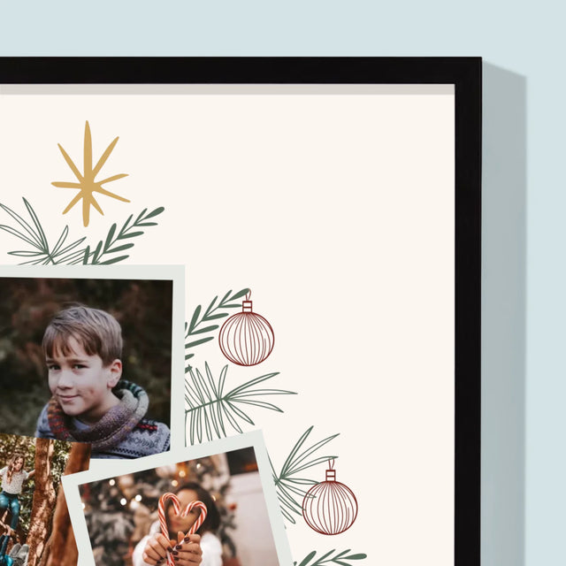 Fotocollage: Kerstboom - Afdruk Met Frame 30X40