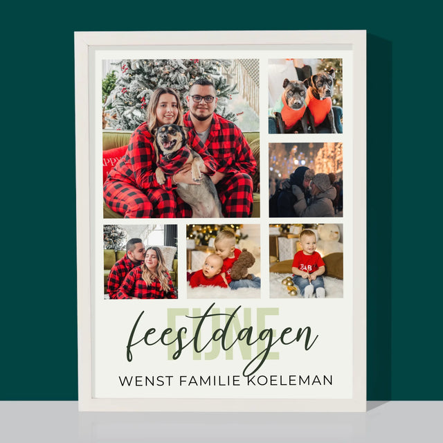 Fotocollage: Fijne Feestdagen - Afdruk Met Frame 30X40