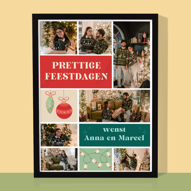 Fotocollage: Kerst Foto'S - Afdruk Met Frame 30X40
