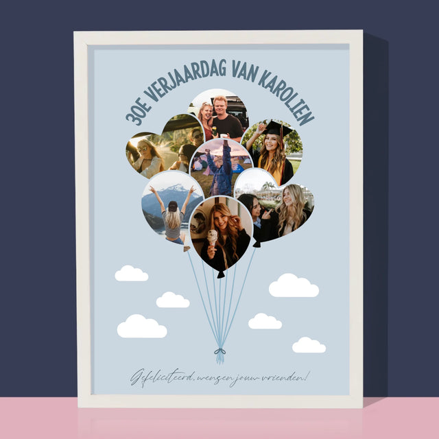 Vorm Van Foto'S: 30E Verjaardag Balonnen - Afdruk Met Frame 30X40