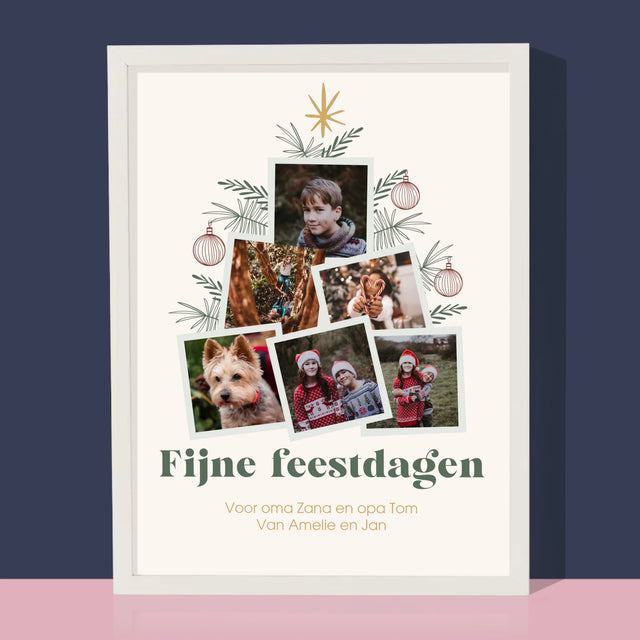 Fotocollage: Kerstboom - Afdruk Met Frame 30X40