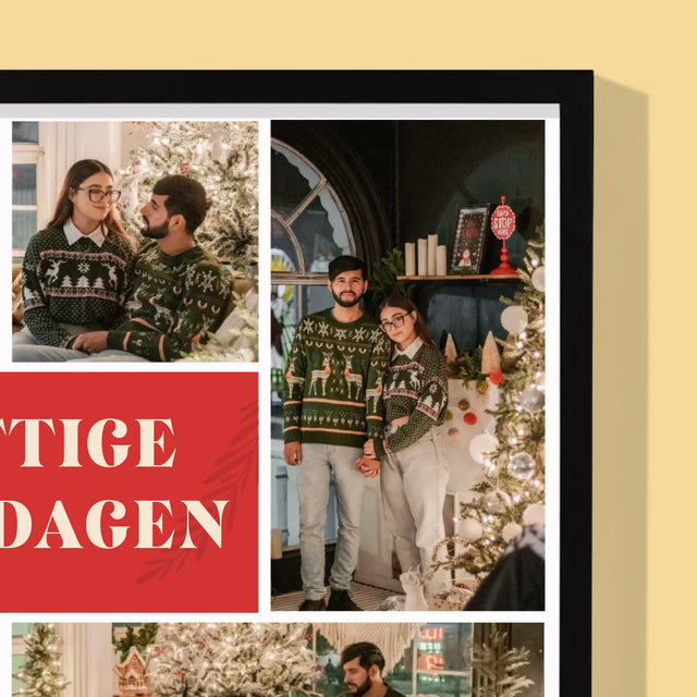 Fotocollage: Kerst Foto'S - Afdruk Met Frame 30X40