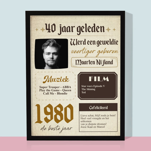 Omslag Van Tijdschrift: 40 Jaar Geleden - Afdruk Met Frame 30X40