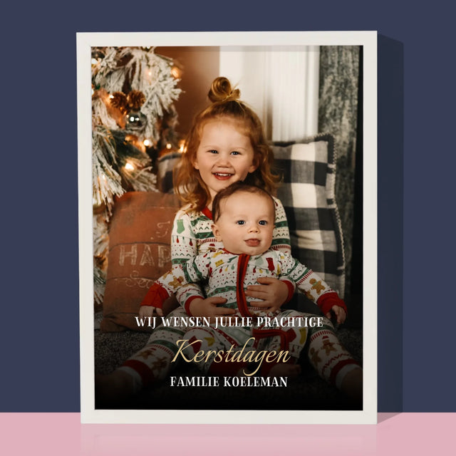 Foto En Handtekening: Prettige Feestdagen - Afdruk Met Frame 30X40