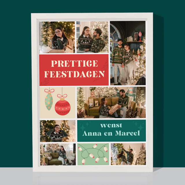 Fotocollage: Kerst Foto'S - Afdruk Met Frame 30X40