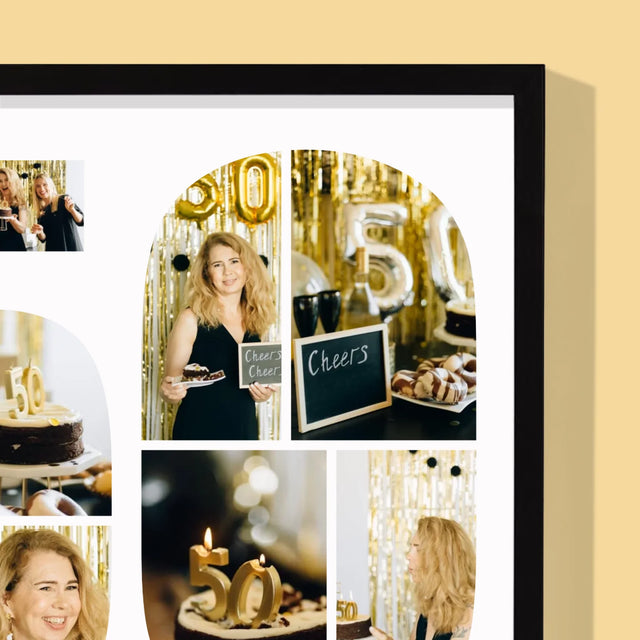 Vorm Van Foto'S: 50E Verjaardag Wensen - Afdruk Met Frame 30X40
