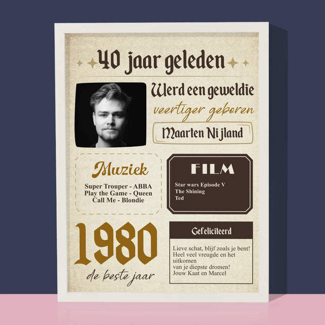 Omslag Van Tijdschrift: 40 Jaar Geleden - Afdruk Met Frame 30X40