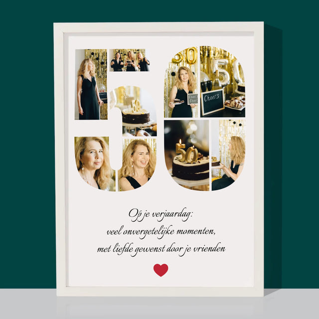 Vorm Van Foto'S: 50E Verjaardag Wensen - Afdruk Met Frame 30X40