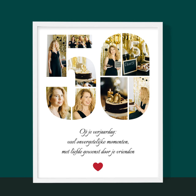 Vorm Van Foto'S: 50E Verjaardag Wensen - Afdruk Met Frame 30X40
