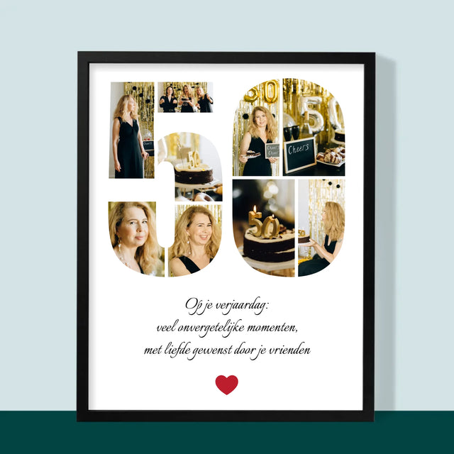 Vorm Van Foto'S: 50E Verjaardag Wensen - Afdruk Met Frame 30X40
