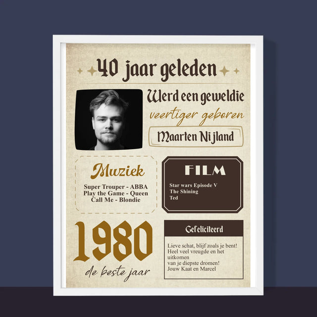 Omslag Van Tijdschrift: 40 Jaar Geleden - Afdruk Met Frame 30X40