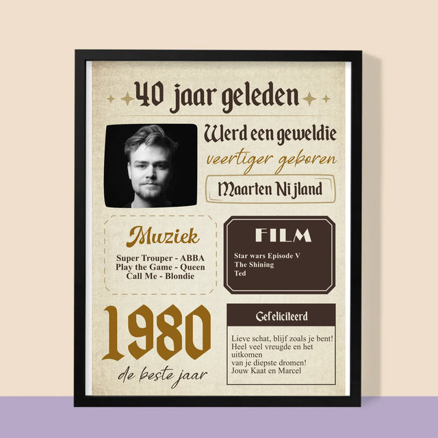 Omslag Van Tijdschrift: 40 Jaar Geleden - Afdruk Met Frame 30X40