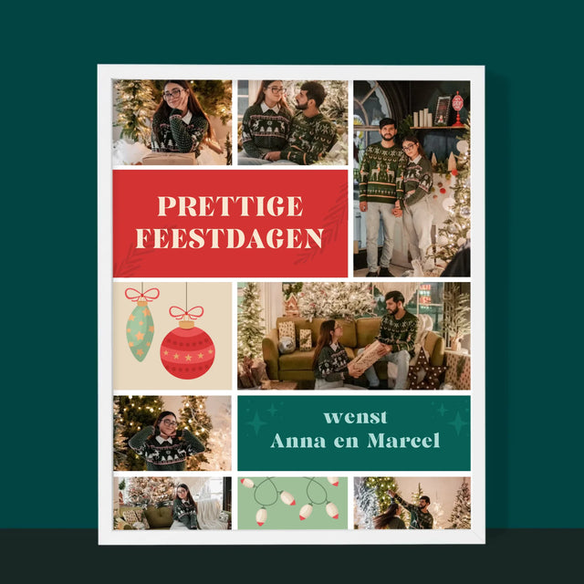 Fotocollage: Kerst Foto'S - Afdruk Met Frame 30X40
