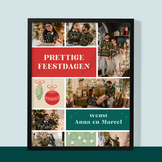 Fotocollage: Kerst Foto'S - Afdruk Met Frame 30X40