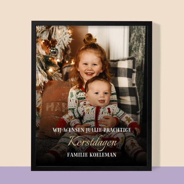 Foto En Handtekening: Prettige Feestdagen - Afdruk Met Frame 30X40