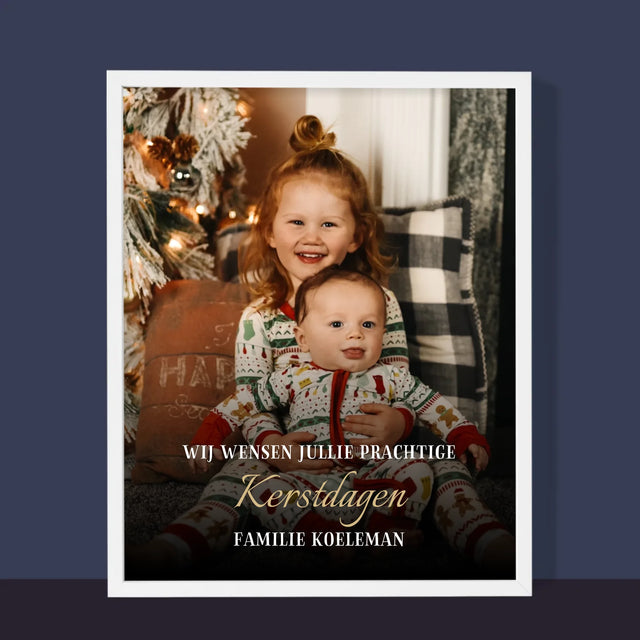 Foto En Handtekening: Prettige Feestdagen - Afdruk Met Frame 30X40