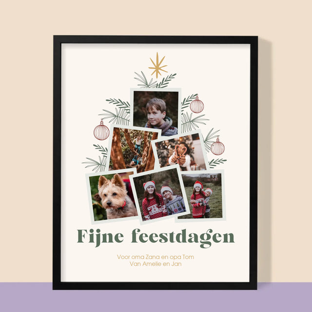 Fotocollage: Kerstboom - Afdruk Met Frame 30X40