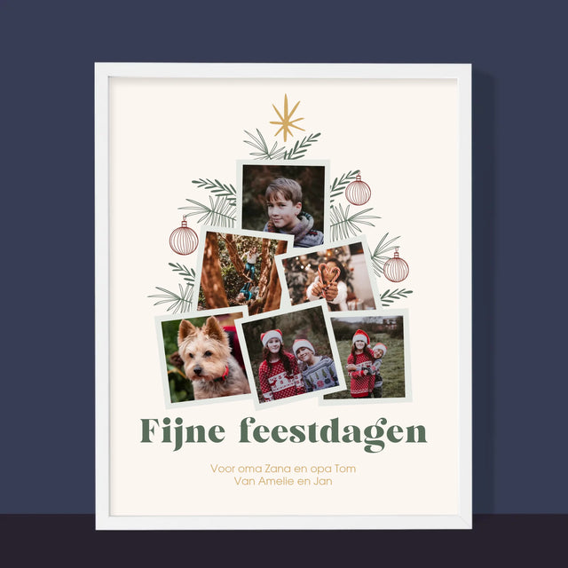 Fotocollage: Kerstboom - Afdruk Met Frame 30X40