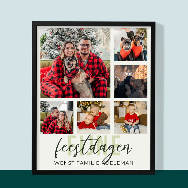 Fotocollage: Fijne Feestdagen - Afdruk Met Frame 30X40