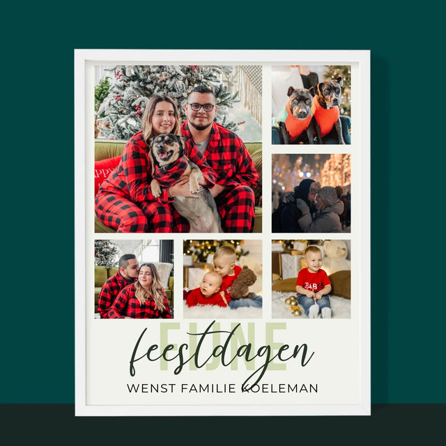 Fotocollage: Fijne Feestdagen - Afdruk Met Frame 30X40