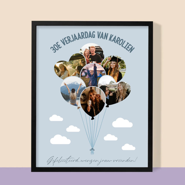 Vorm Van Foto'S: 30E Verjaardag Balonnen - Afdruk Met Frame 30X40