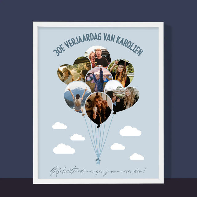 Vorm Van Foto'S: 30E Verjaardag Balonnen - Afdruk Met Frame 30X40