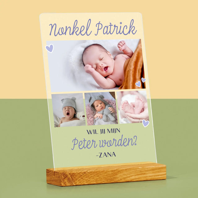 Fotocollage: Wil Jij Mijn Peter Worden - Afdruk Op Acrylglas (Verticaal)