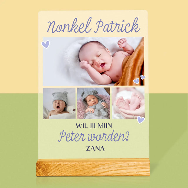 Fotocollage: Wil Jij Mijn Peter Worden - Afdruk Op Acrylglas (Verticaal)