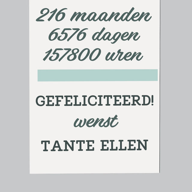 Woord Van Foto'S: 18 Jaar Aftellen - Koelkast Magneet