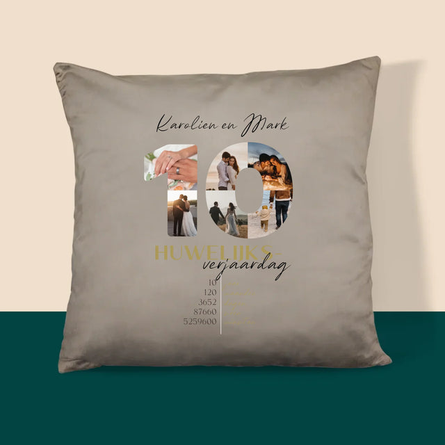 Woord Van Foto'S: 10De Huwelijksverjaardag - Kussen (Foto)