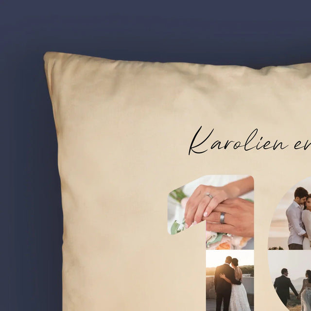 Woord Van Foto'S: 10De Huwelijksverjaardag - Kussen (Foto)