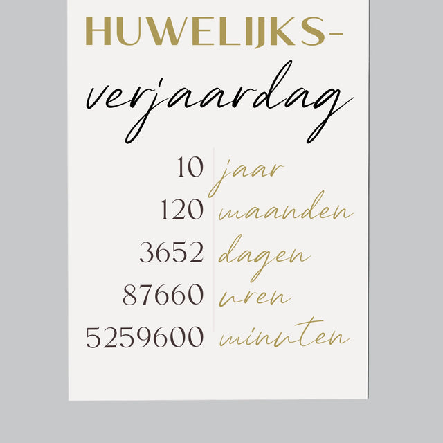 Woord Van Foto'S: 10De Huwelijksverjaardag - Koelkast Magneet