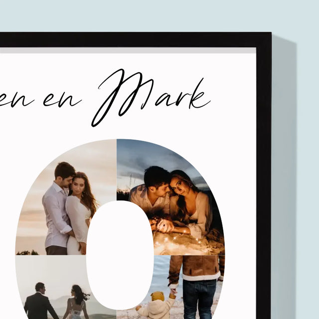 Woord Van Foto'S: 10De Huwelijksverjaardag - Afdruk Met Frame 30X40