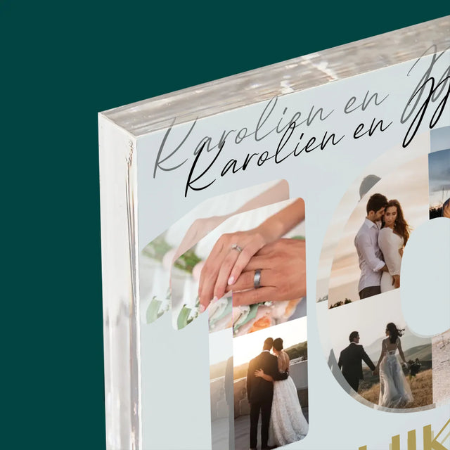 Woord Van Foto'S: 10De Huwelijksverjaardag - Acryl Blok