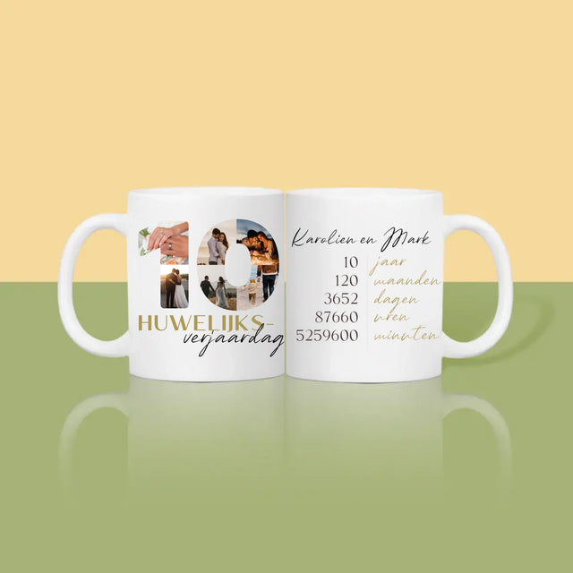 Woord Van Foto'S: 10De Huwelijksverjaardag - Mok
