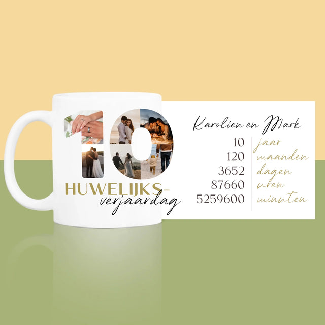 Woord Van Foto'S: 10De Huwelijksverjaardag - Mok